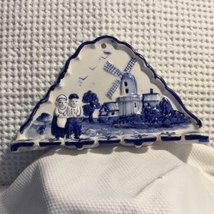 🇳🇱Vintage~Royal Delft Blue Windmill Landscape~Spoon Holder~Ceramic~Holland